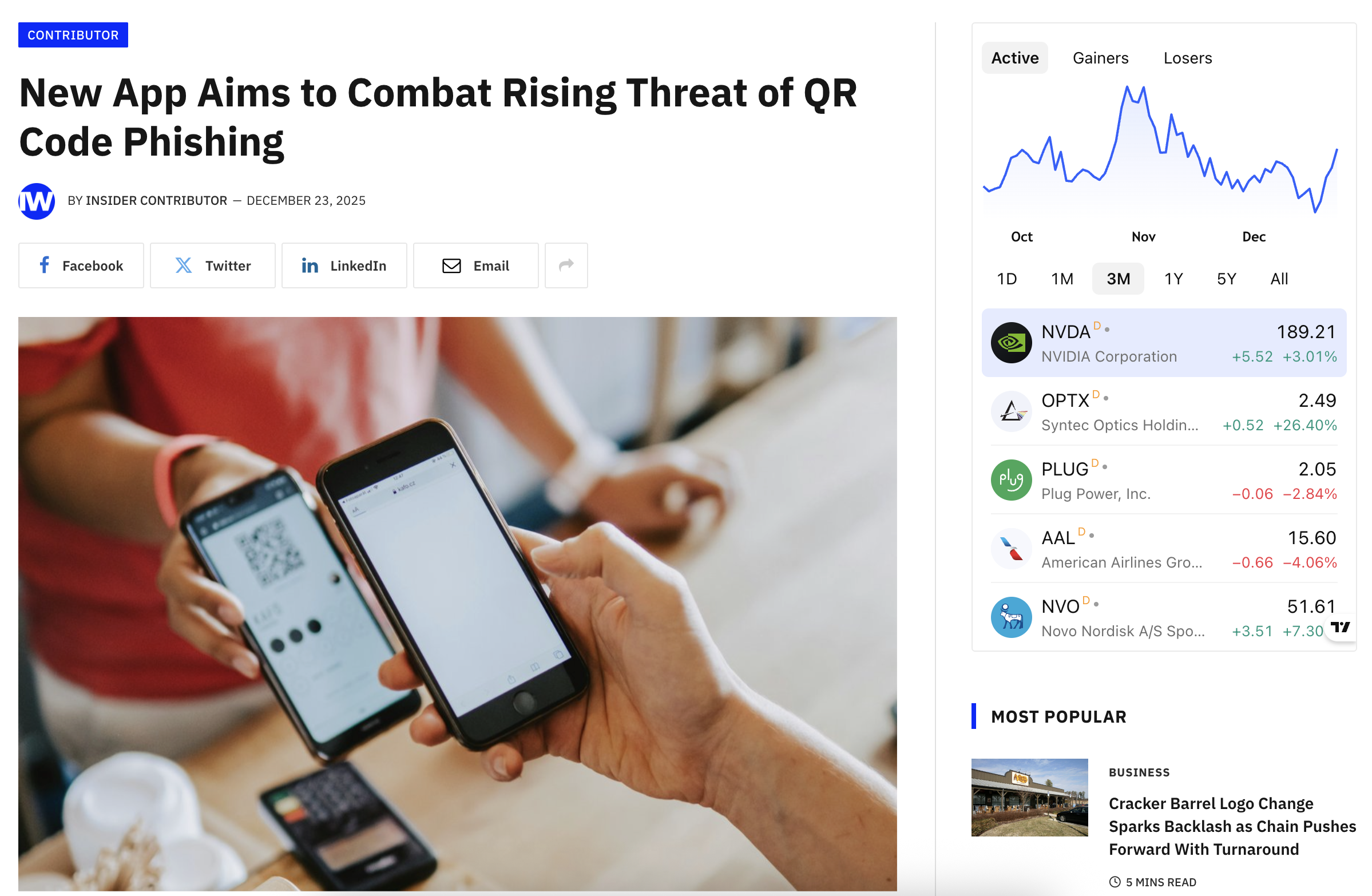 Quishing Solution in The Insider Weekly